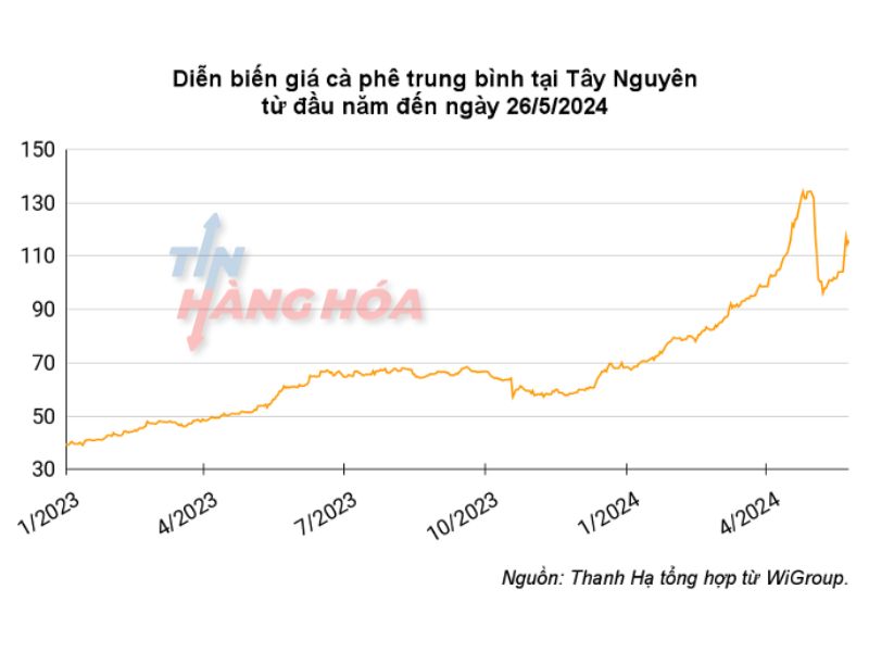 gia-ca-phe-trung-binh-tai-tay-nguyen-tu-dau-nam-den-26-5-2024