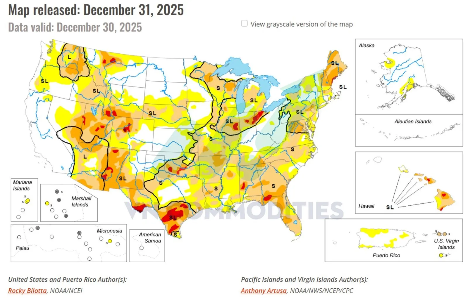 hạn h&aacute;n lan rộng tại Mỹ