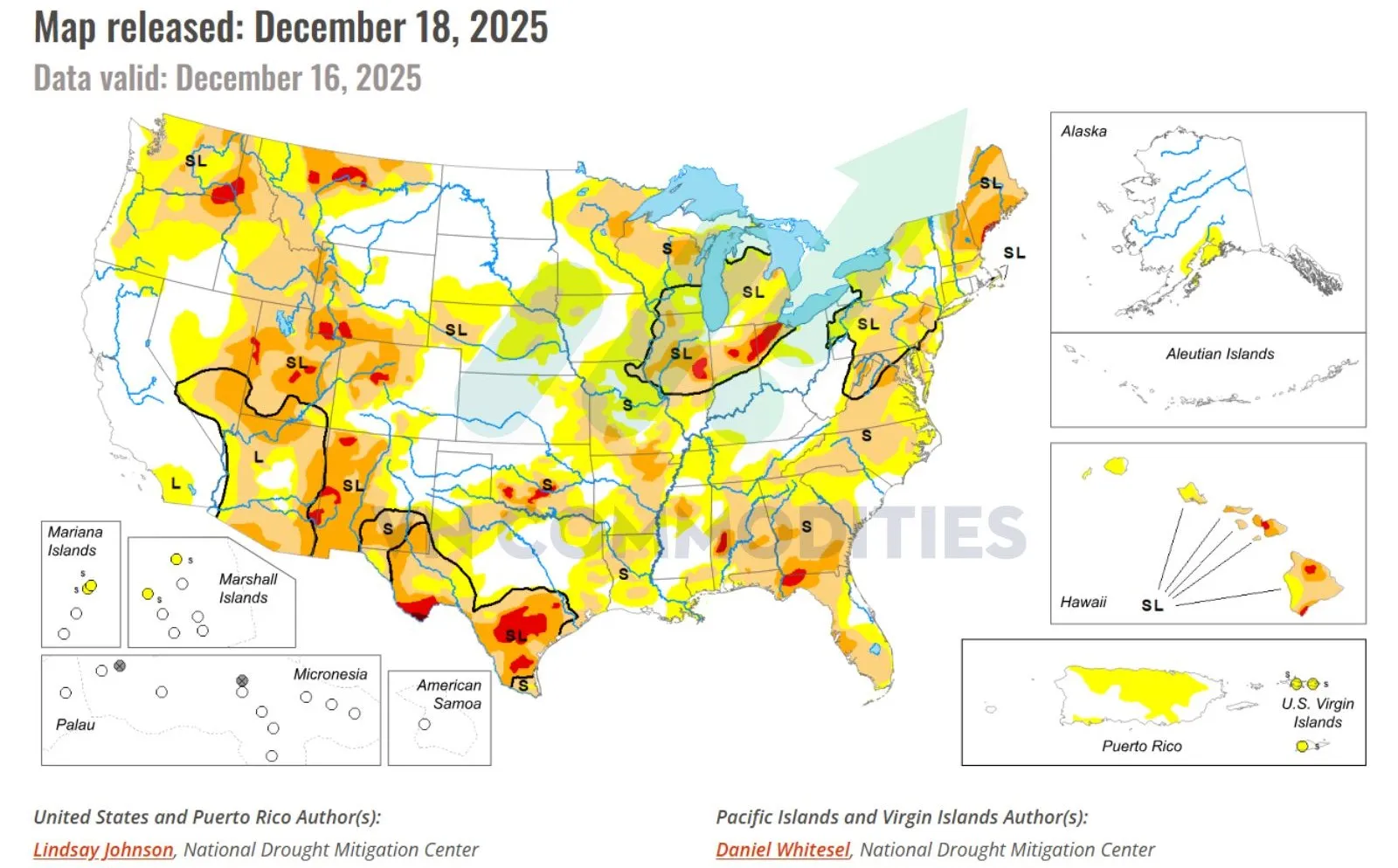 rủi ro thời tiết tại Mỹ