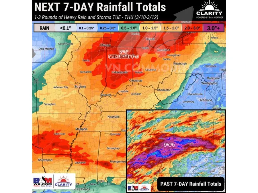 dự b&aacute;o thời tiết Mỹ 