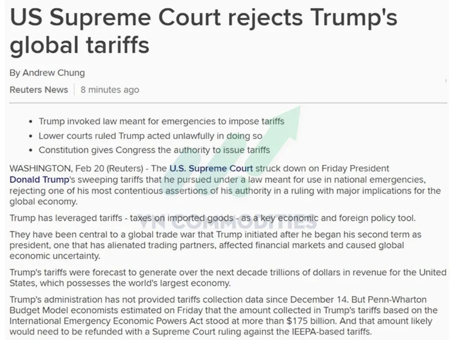 T&ograve;a &aacute;n Mỹ b&aacute;c bỏ thuế quan Trump 