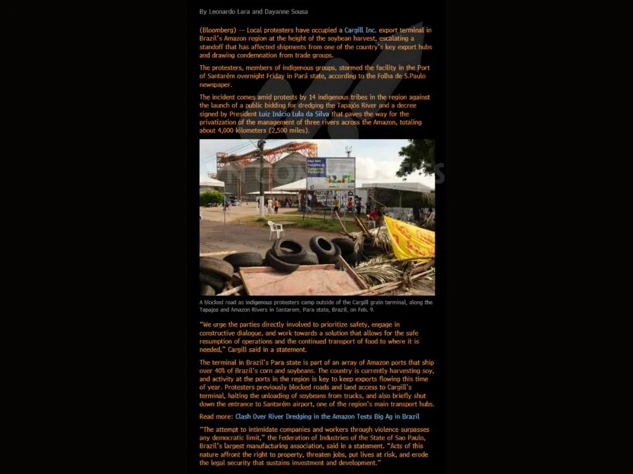 Gi&aacute;n đoạn tại cảng Brazil 