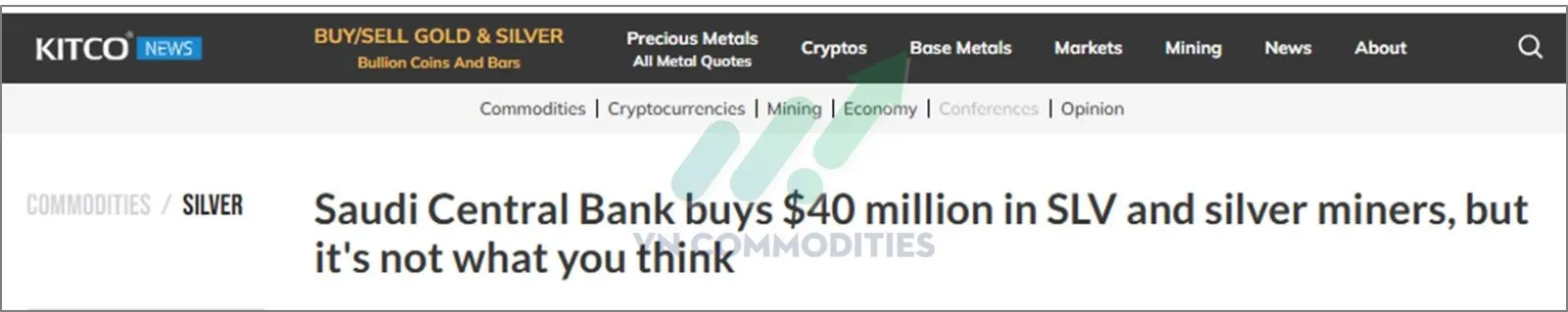 Ng&acirc;n h&agrave;ng trung ương Ả Rập Saudi tăng đầu tư bạc