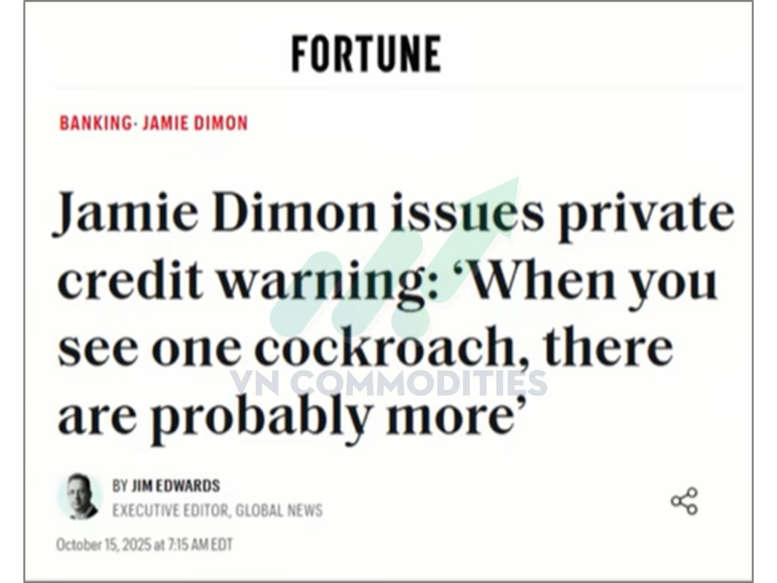 Jamie Dimon n&oacute;i về vấn đề khủng hoảng t&iacute;n dụng