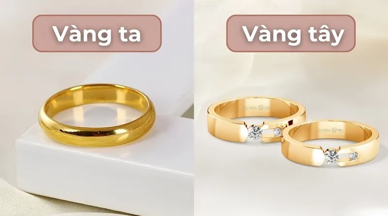 Mặc d&ugrave; đều được gọi l&agrave; v&agrave;ng nhưng v&agrave;ng t&acirc;y v&agrave; v&agrave;ng ta c&oacute; nhiều điểm kh&aacute;c biệt r&otilde; rệt.