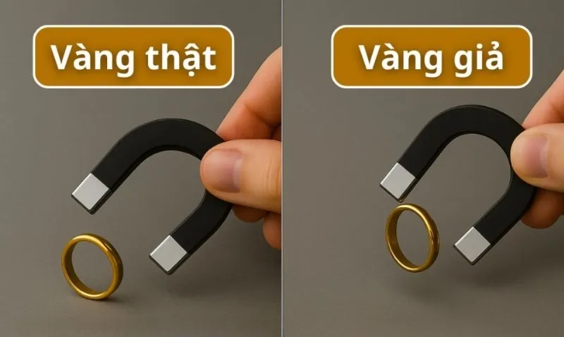 Thử vàng bằng nam châm