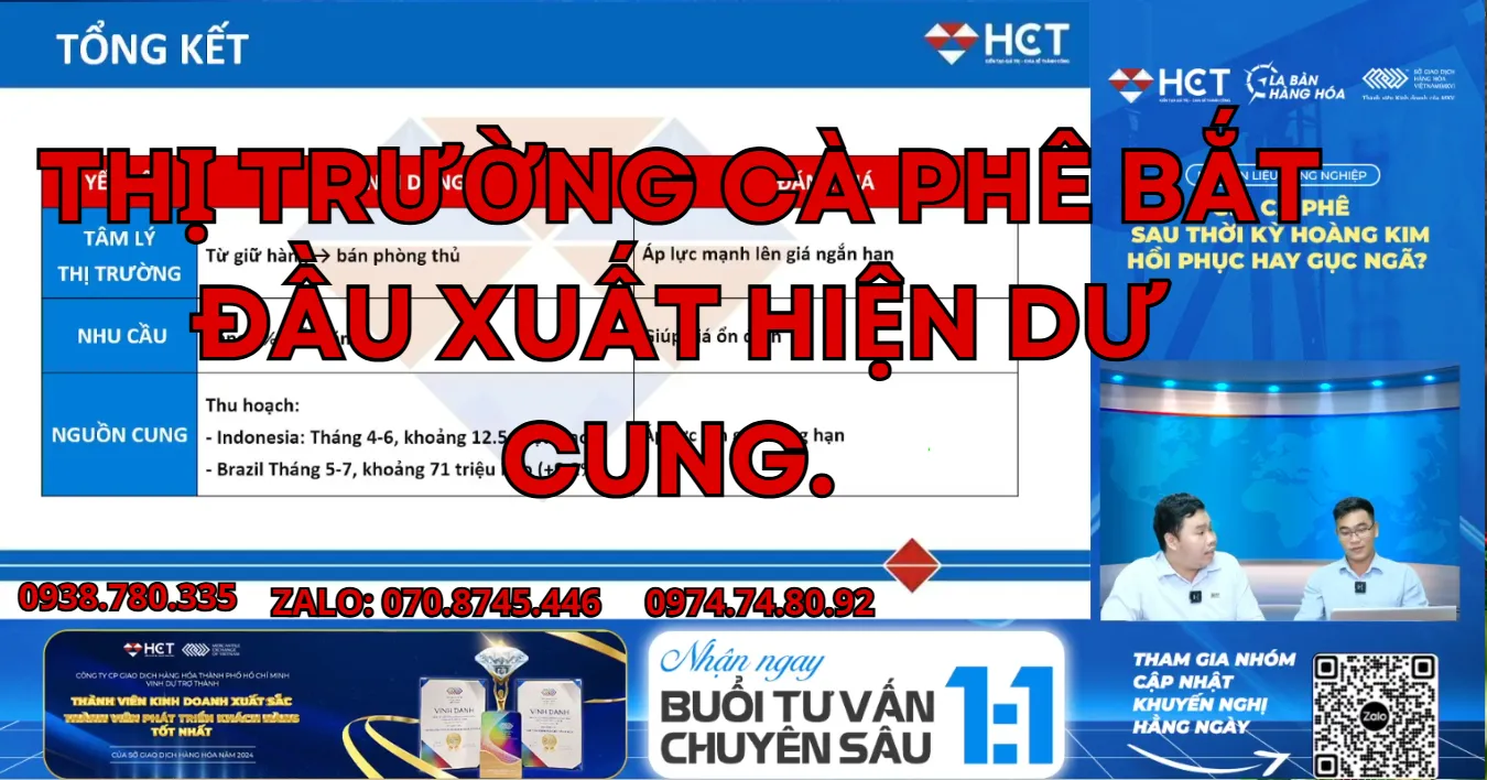 THỊ TRƯỜNG CÀ PHÊ BẮT ĐẦU XUẤT HIỆN DƯ CUNG.