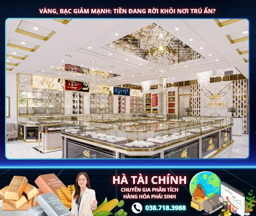 Vàng, bạc giảm mạnh: Tiền đang rời khỏi nơi trú ẩn?