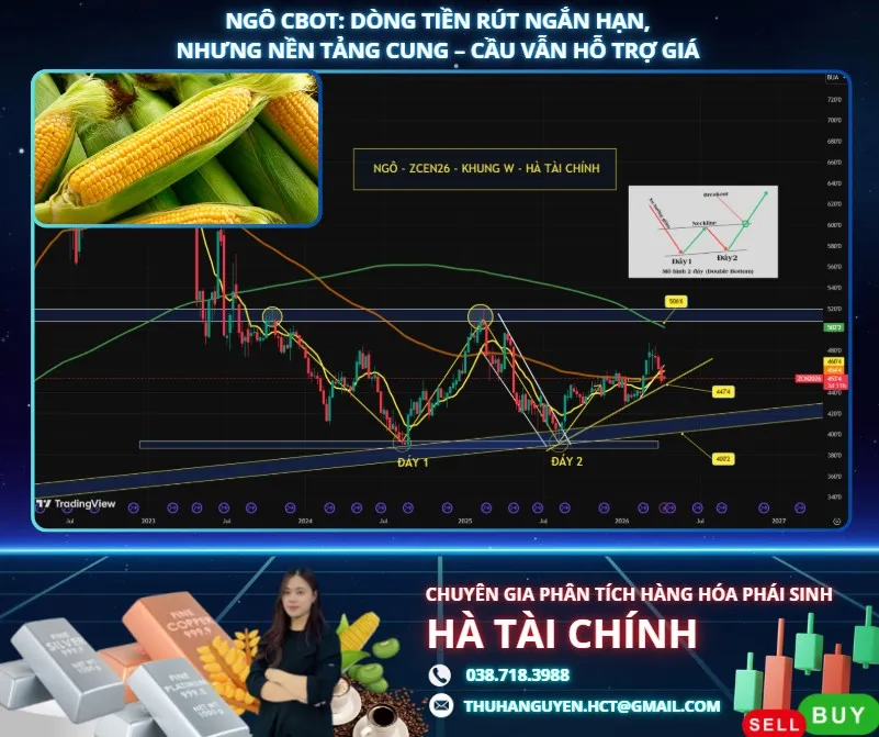 NGÔ CBOT: DÒNG TIỀN RÚT NGẮN HẠN, NHƯNG NỀN TẢNG CUNG – CẦU VẪN HỖ TRỢ GIÁ