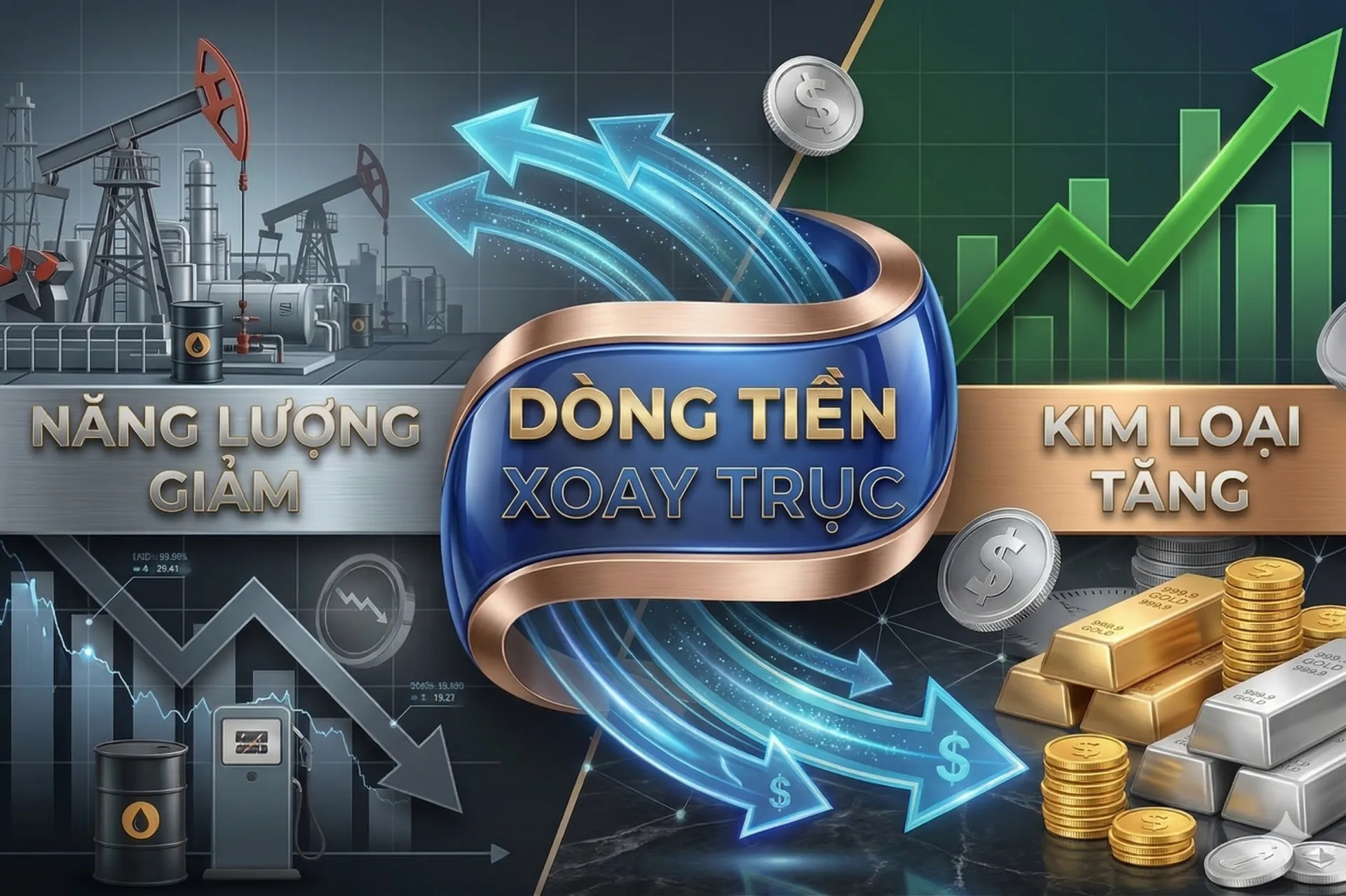Dòng tiền xoay trục: Năng lượng giảm, kim loại tăng?